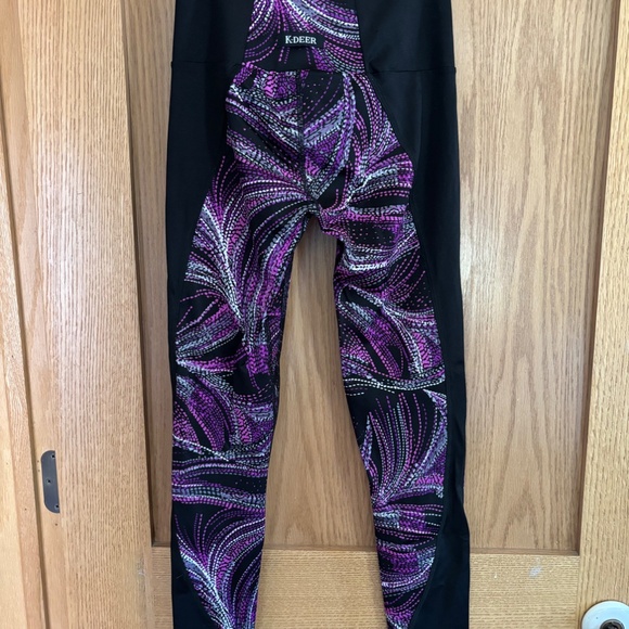 K-Deer Purple Mystic Sneaker Length Leggings Size Small - Picture 2 of 5